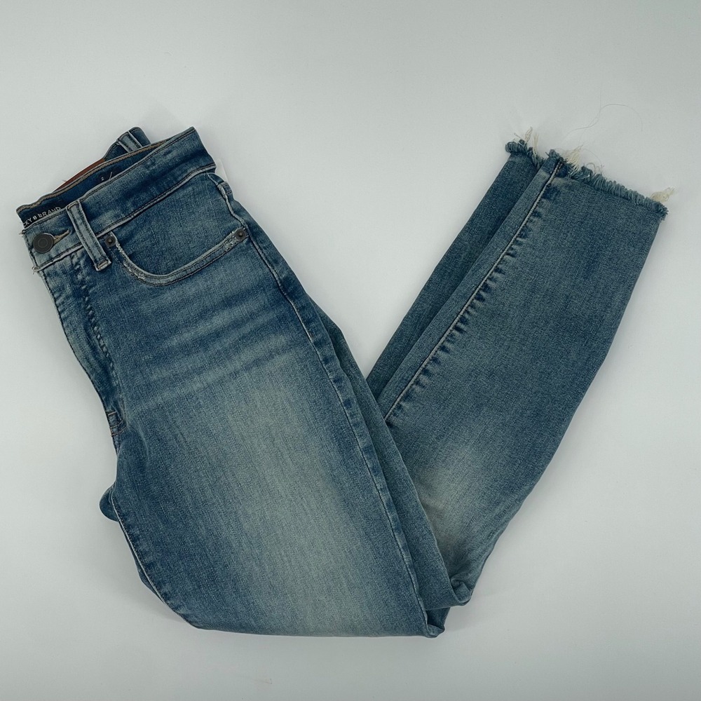 Lucky Brand High Rise Skinny Bridgette Ankle Jeans Frayed Hem Size 2 26
